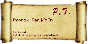 Prorok Tarján névjegykártya